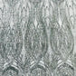 Feather damask shiny sequin design on a 4 way stretch mesh| New Creations Fabric & Foam Inc.