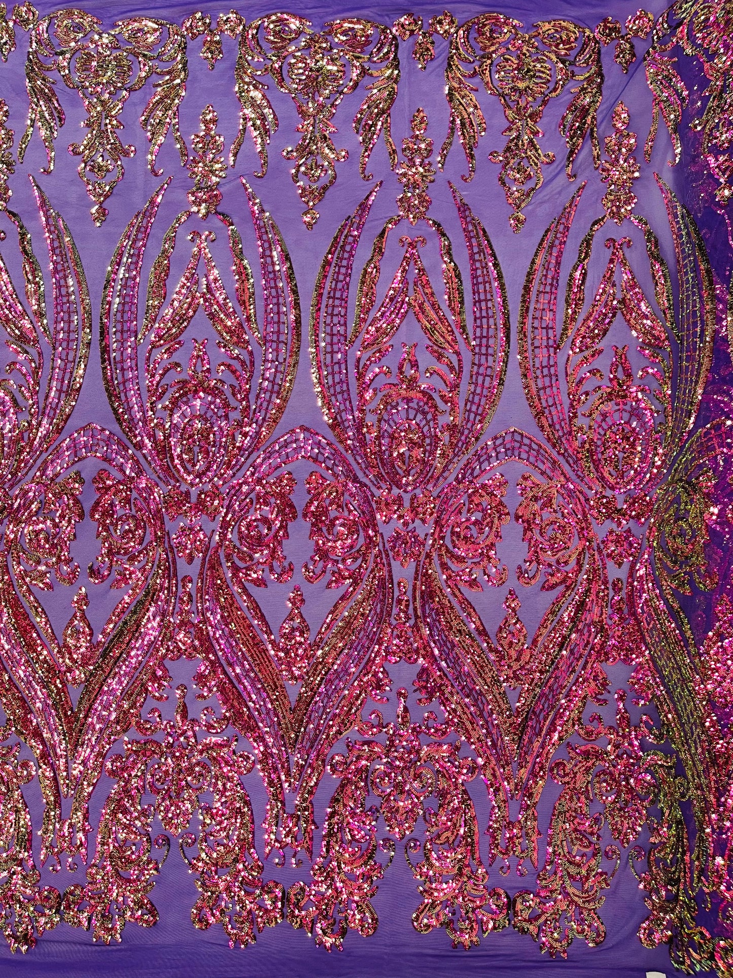 Big Sequin Damask Fabric 54” Wide| New Creations Fabric & Foam Inc.