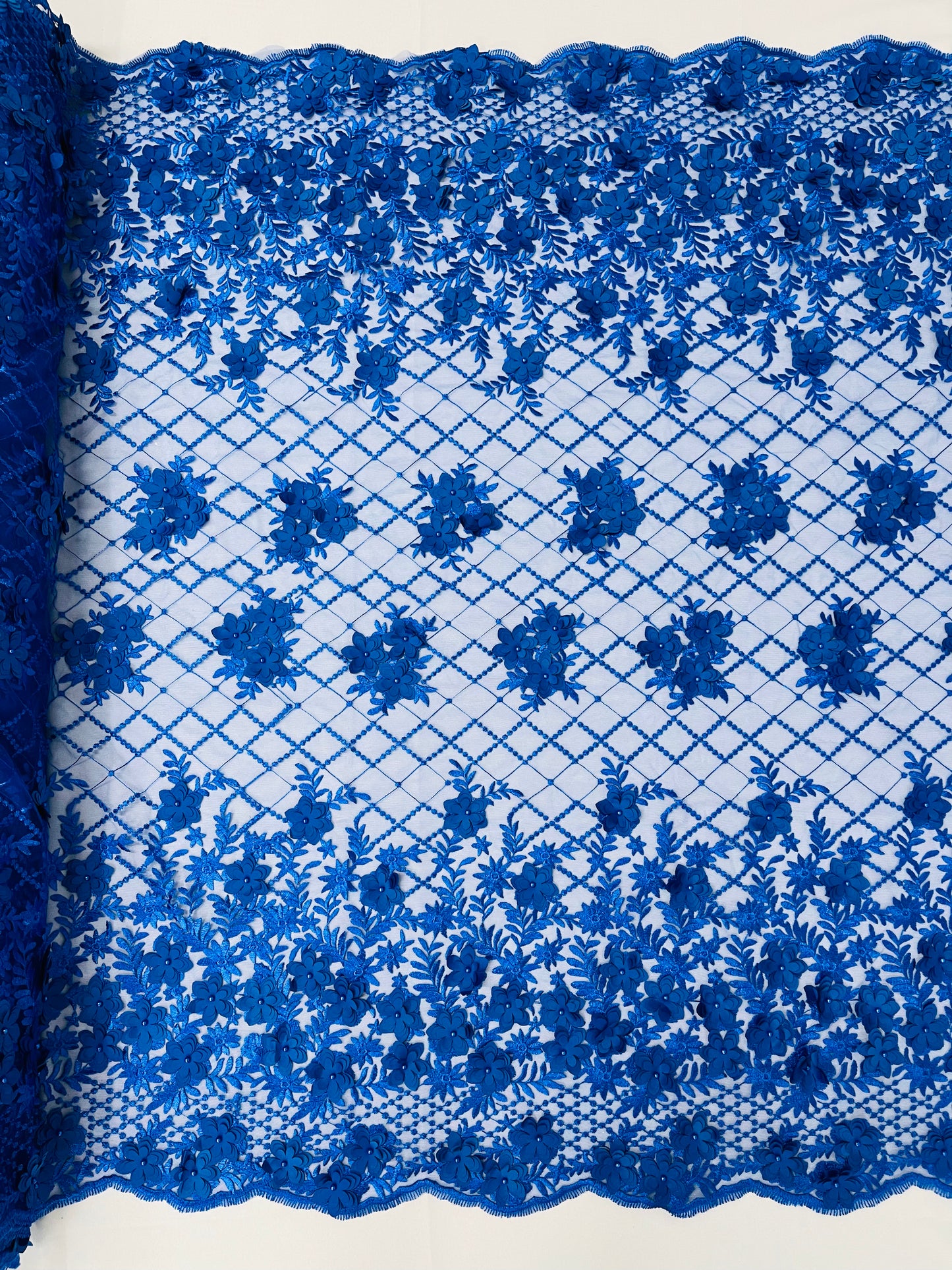 Lia 3d Floral Design Lace 54" Wide| New Creations Fabric & Foam Inc.