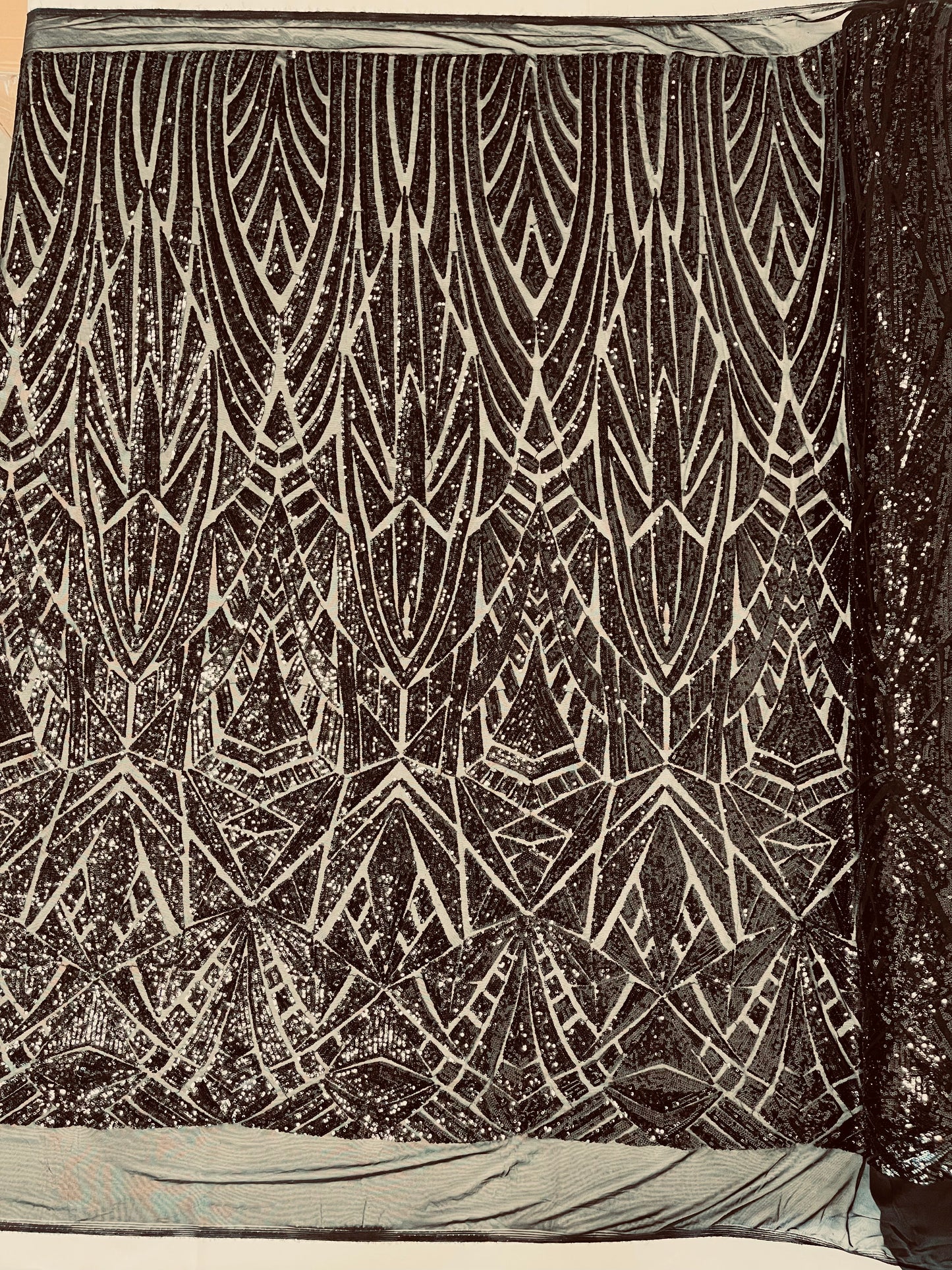 Geometric Sequin Fabric 54” Wide| New Creations Fabric & Foam Inc.