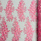 Rosa 3d Floral Design With Rhinestones 54" Wide| New Creations Fabric & Foam Inc.