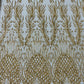 Wing Feather Damask Beaded Lace 54" Wide | New Creations Fabric & Foam Inc.