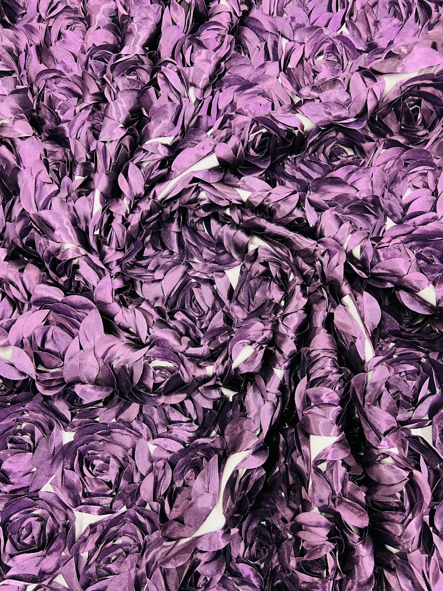 3D Roses On A Mesh 54" Wide| New Creations Fabric & Foam Inc.