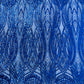 Feather damask shiny sequin design on a 4 way stretch mesh| New Creations Fabric & Foam Inc.