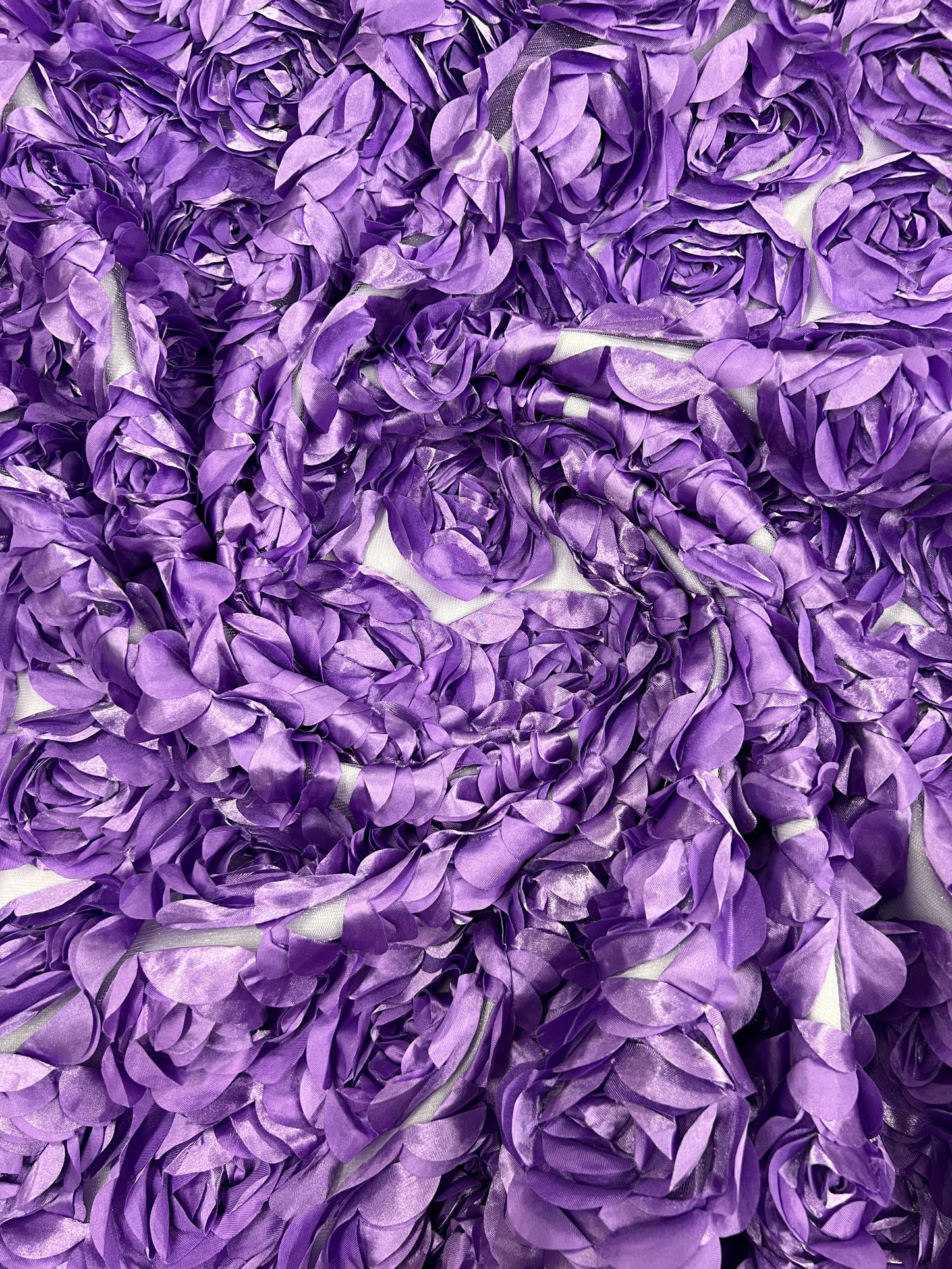 3D Roses On A Mesh 54" Wide| New Creations Fabric & Foam Inc.