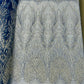 Wing Feather Damask Beaded Lace 54" Wide | New Creations Fabric & Foam Inc.