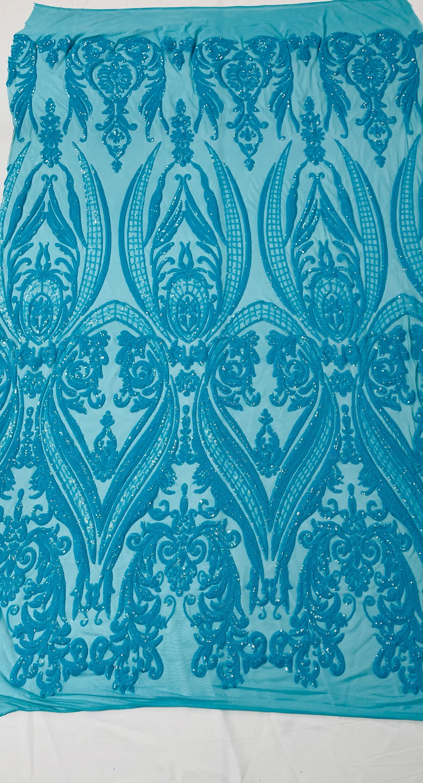 Big Sequin Damask Fabric 54” Wide| New Creations Fabric & Foam Inc.