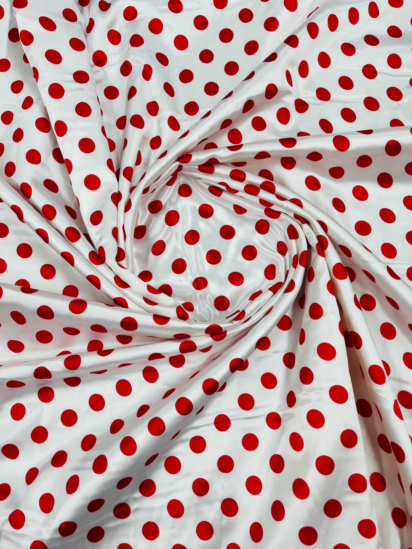 Polka Dot Satin 58" Wide| New Creations Fabric & Foam Inc.