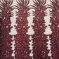 New Vegas heavy beaded feather design embroidery on a mesh fabric-Sold by the panel