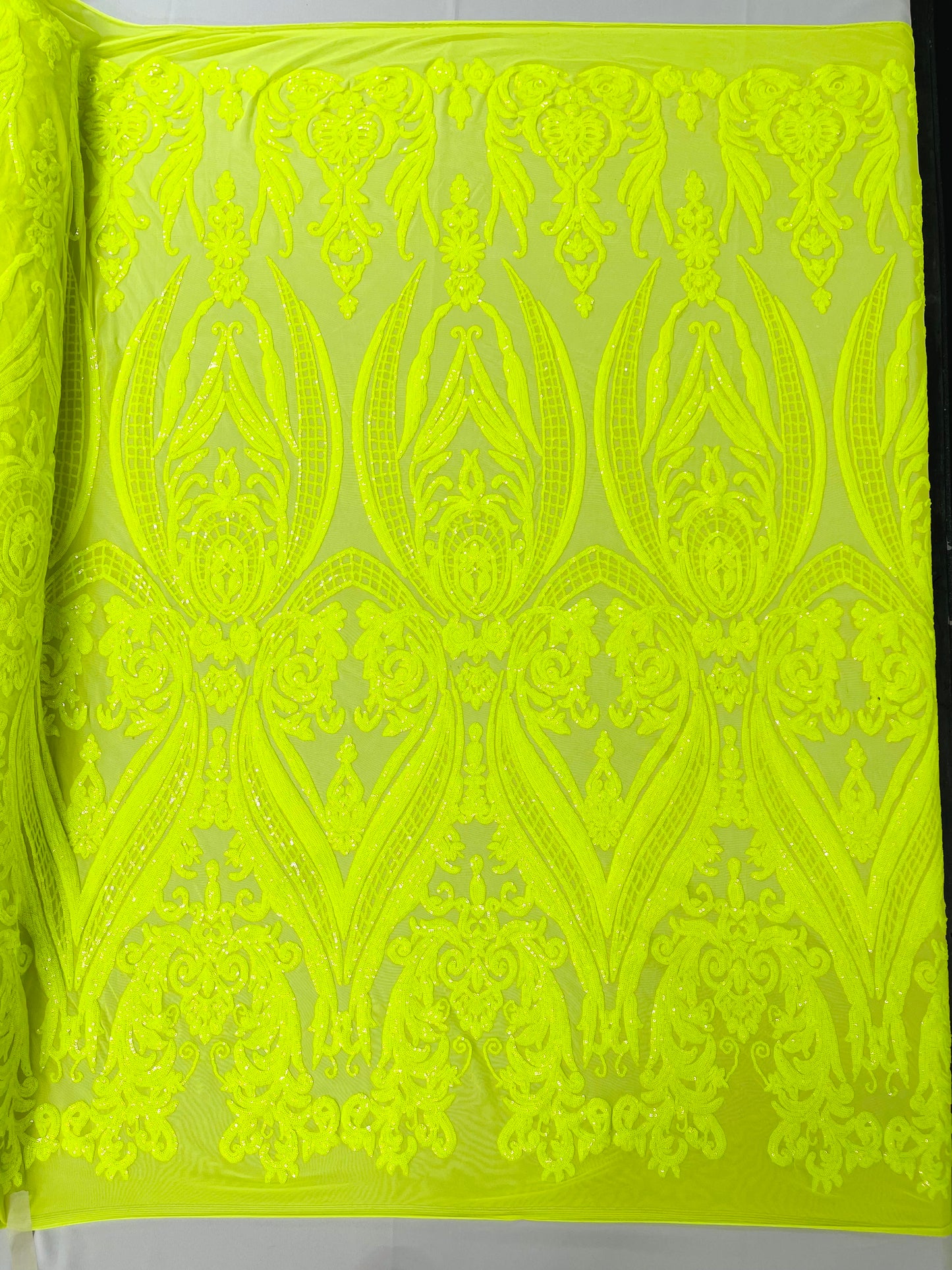 Big Sequin Damask Fabric 54” Wide| New Creations Fabric & Foam Inc.