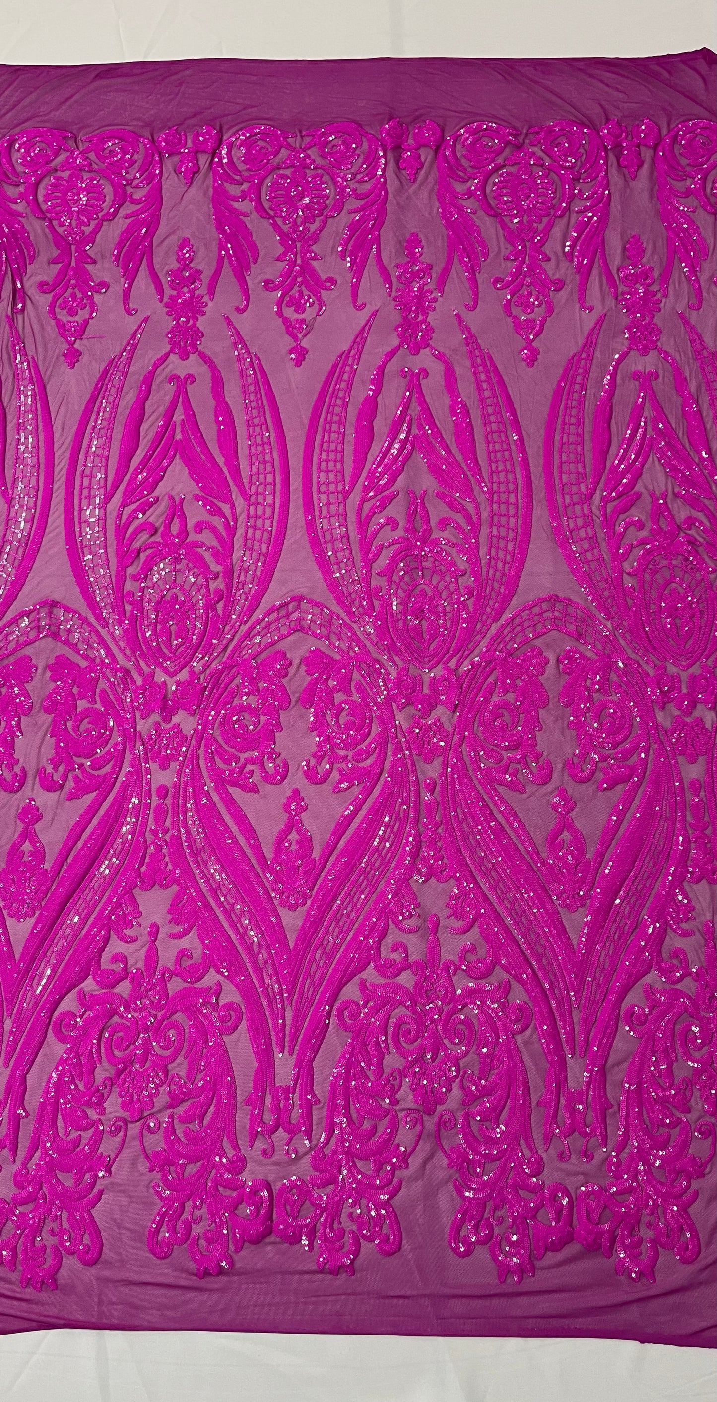 Big Sequin Damask Fabric 54” Wide| New Creations Fabric & Foam Inc.