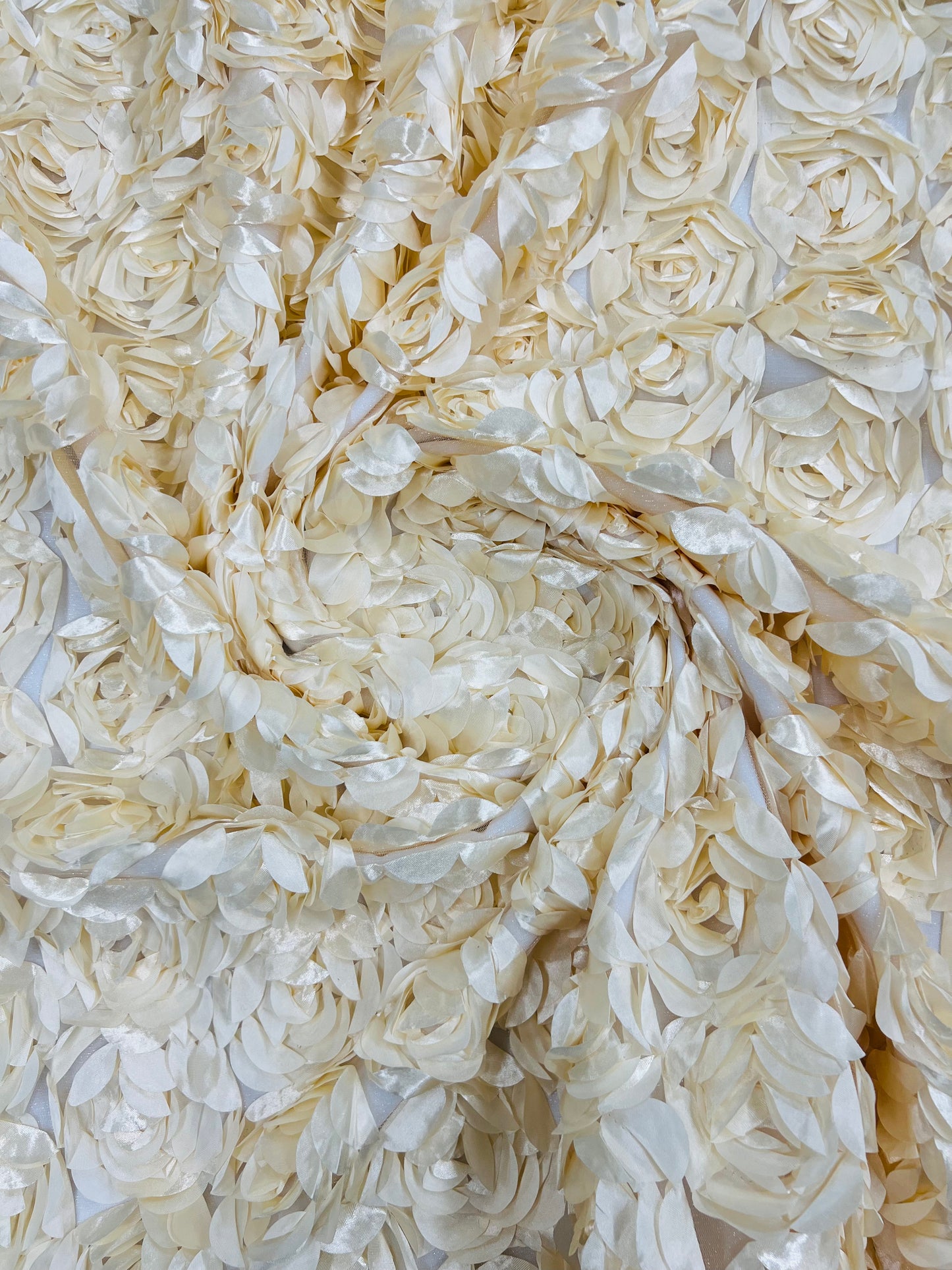 3D Roses On A Mesh 54" Wide| New Creations Fabric & Foam Inc.