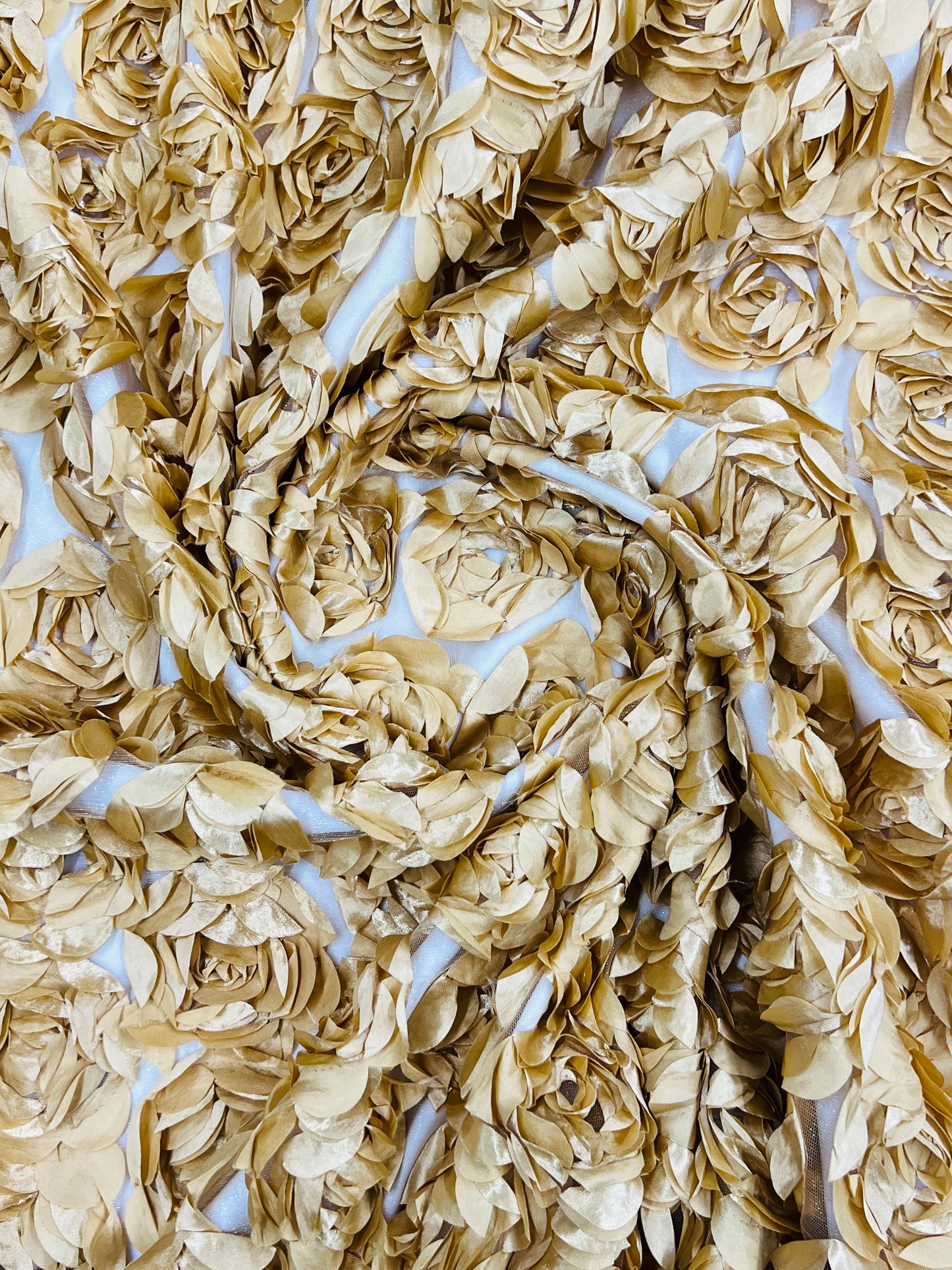 3D Roses On A Mesh 54" Wide| New Creations Fabric & Foam Inc.