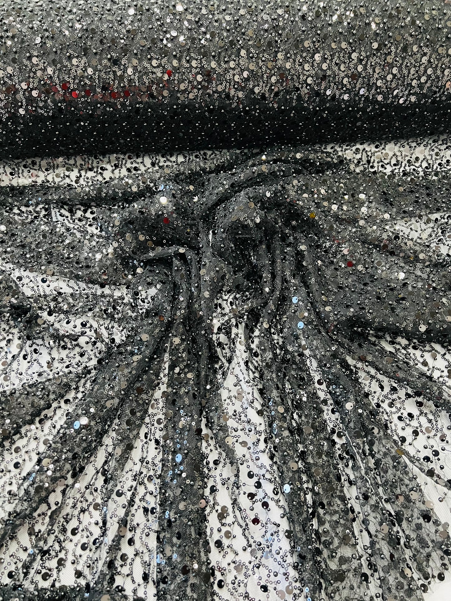 All Over Beaded Lace 54" Wide| New Creations Fabric & Foam Inc.