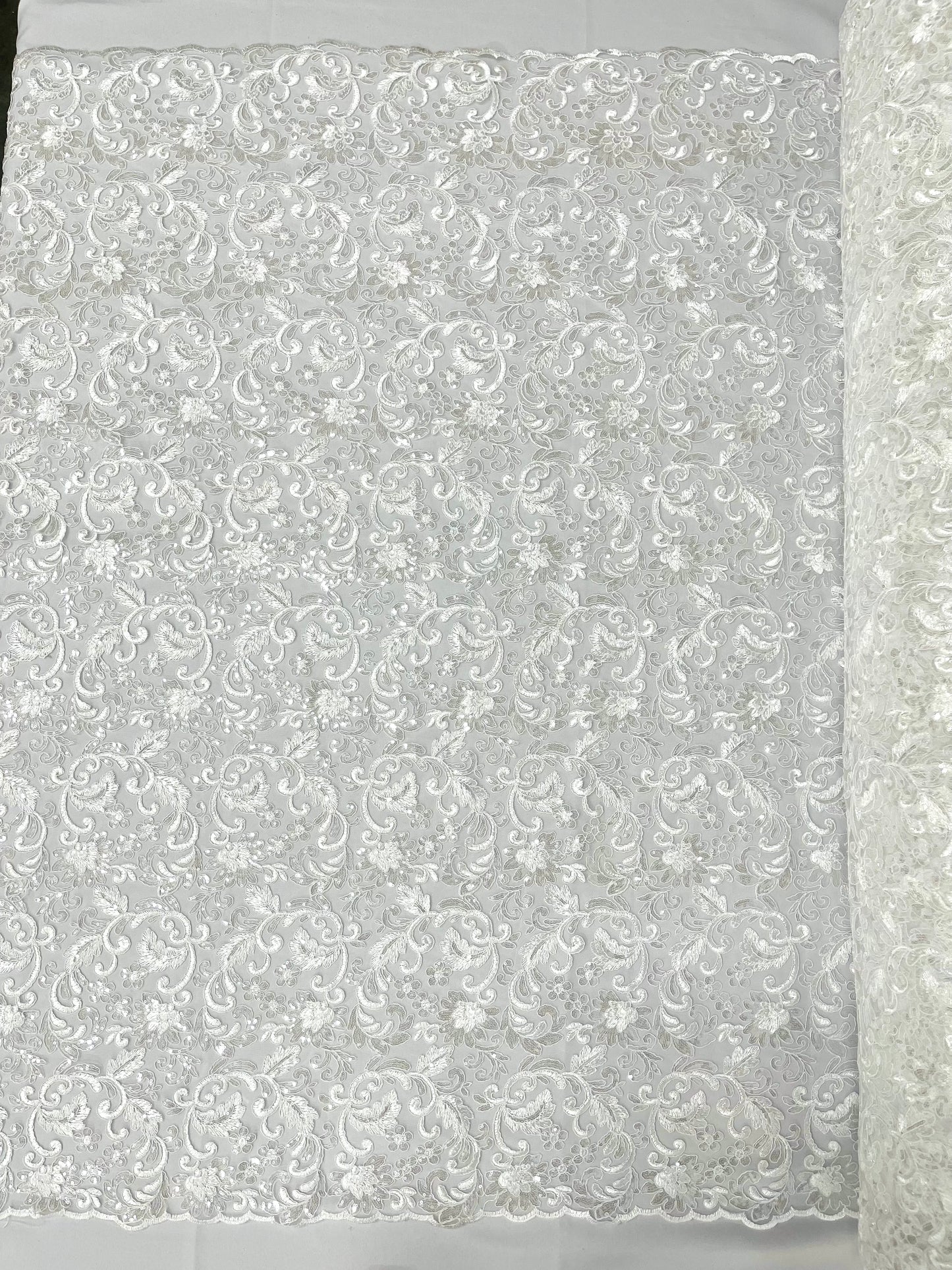 Angela Metallic corded lace 54" Wide| New Creations Fabric & Foam Inc.