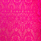 Heart Sequin Damask Fabric 54” Wide| New Creations Fabric & Foam Inc.