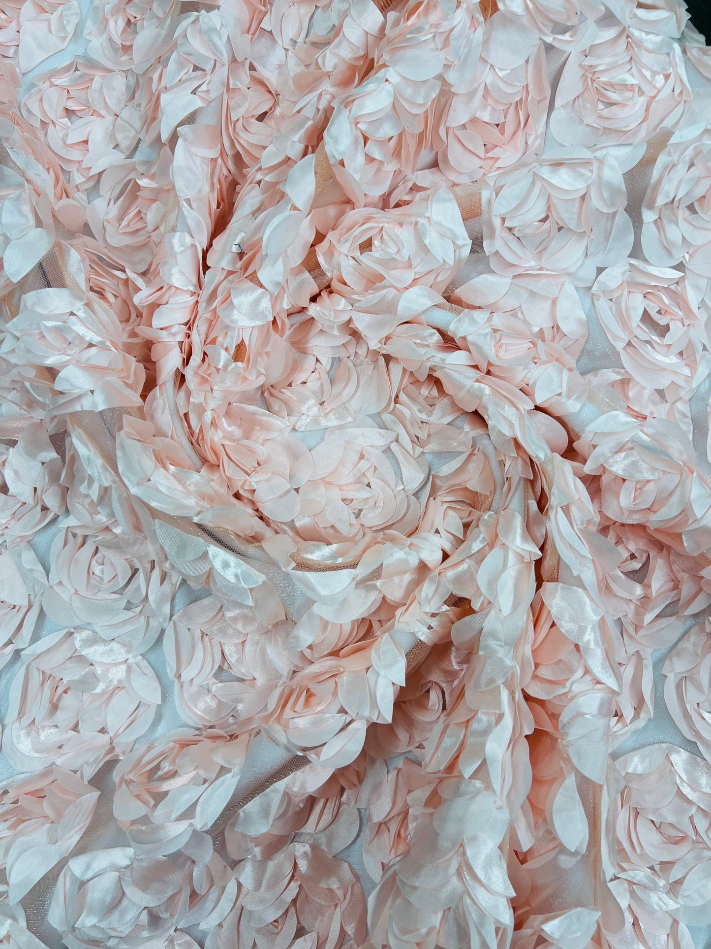 3D Roses On A Mesh 54" Wide| New Creations Fabric & Foam Inc.