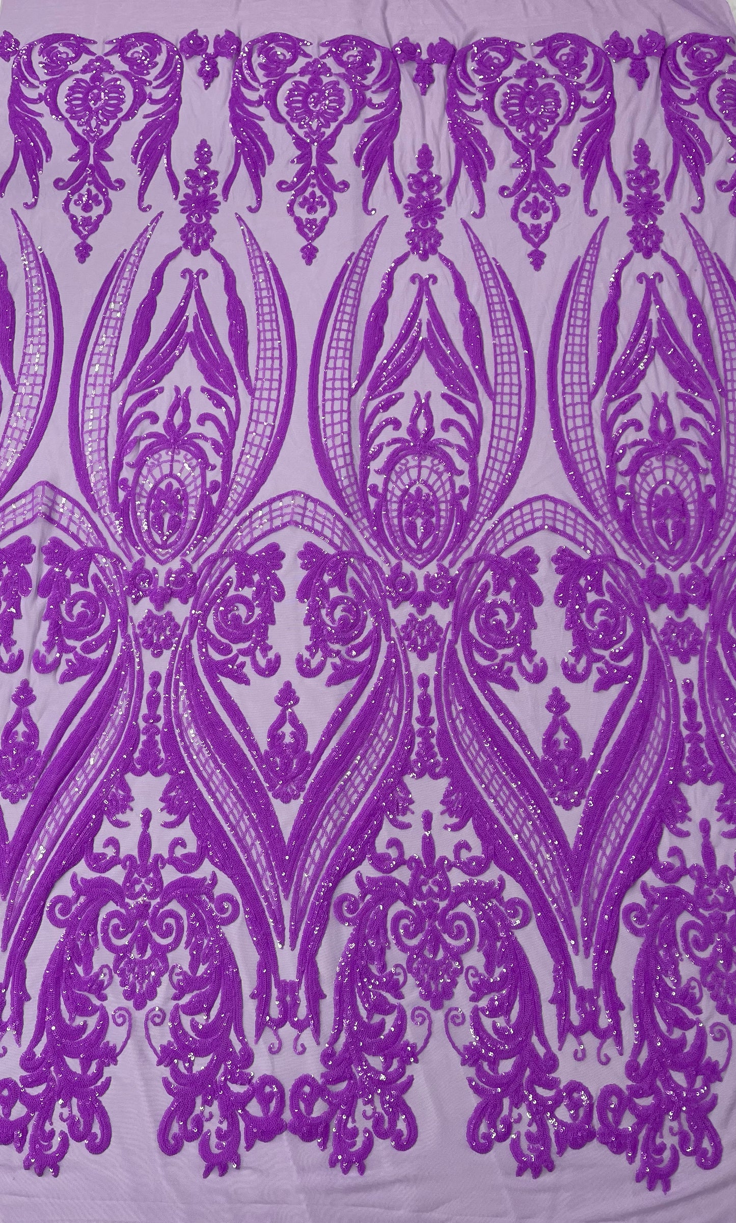 Big Sequin Damask Fabric 54” Wide| New Creations Fabric & Foam Inc.