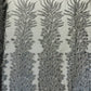New Vegas heavy beaded feather design embroidery on a mesh fabric-Sold by the panel
