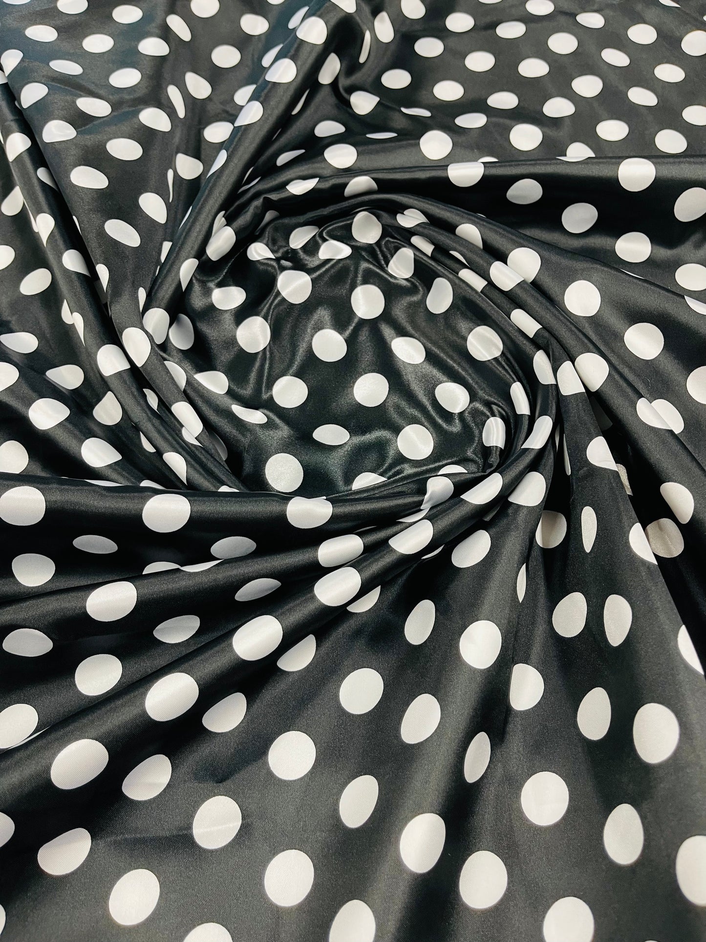 Polka Dot Satin 58" Wide| New Creations Fabric & Foam Inc.