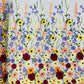 Multi color Sun flower 3d design embroider in a mesh lace-sold by the yard.