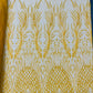 Wing Feather Damask Beaded Lace 54" Wide | New Creations Fabric & Foam Inc.
