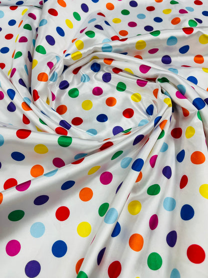 Polka Dot Satin 58" Wide| New Creations Fabric & Foam Inc.