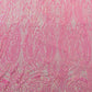Feather damask shiny sequin design on a 4 way stretch mesh| New Creations Fabric & Foam Inc.