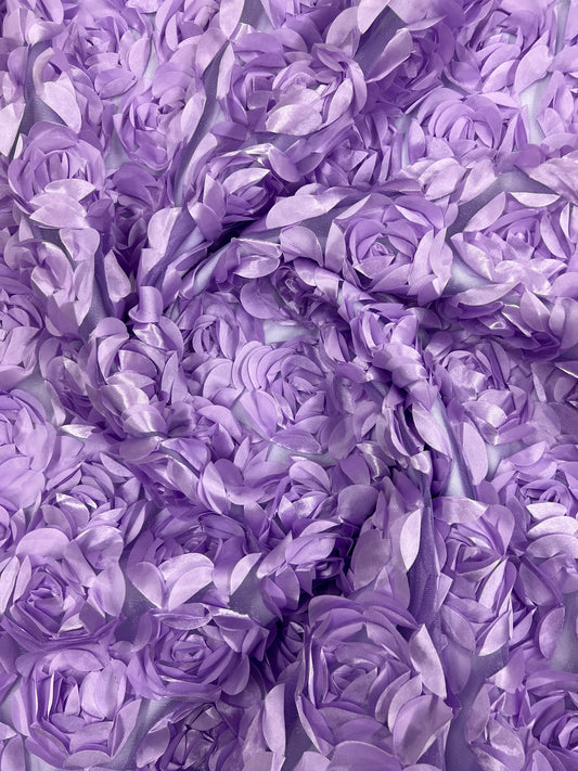 3D Roses On A Mesh 54" Wide| New Creations Fabric & Foam Inc.