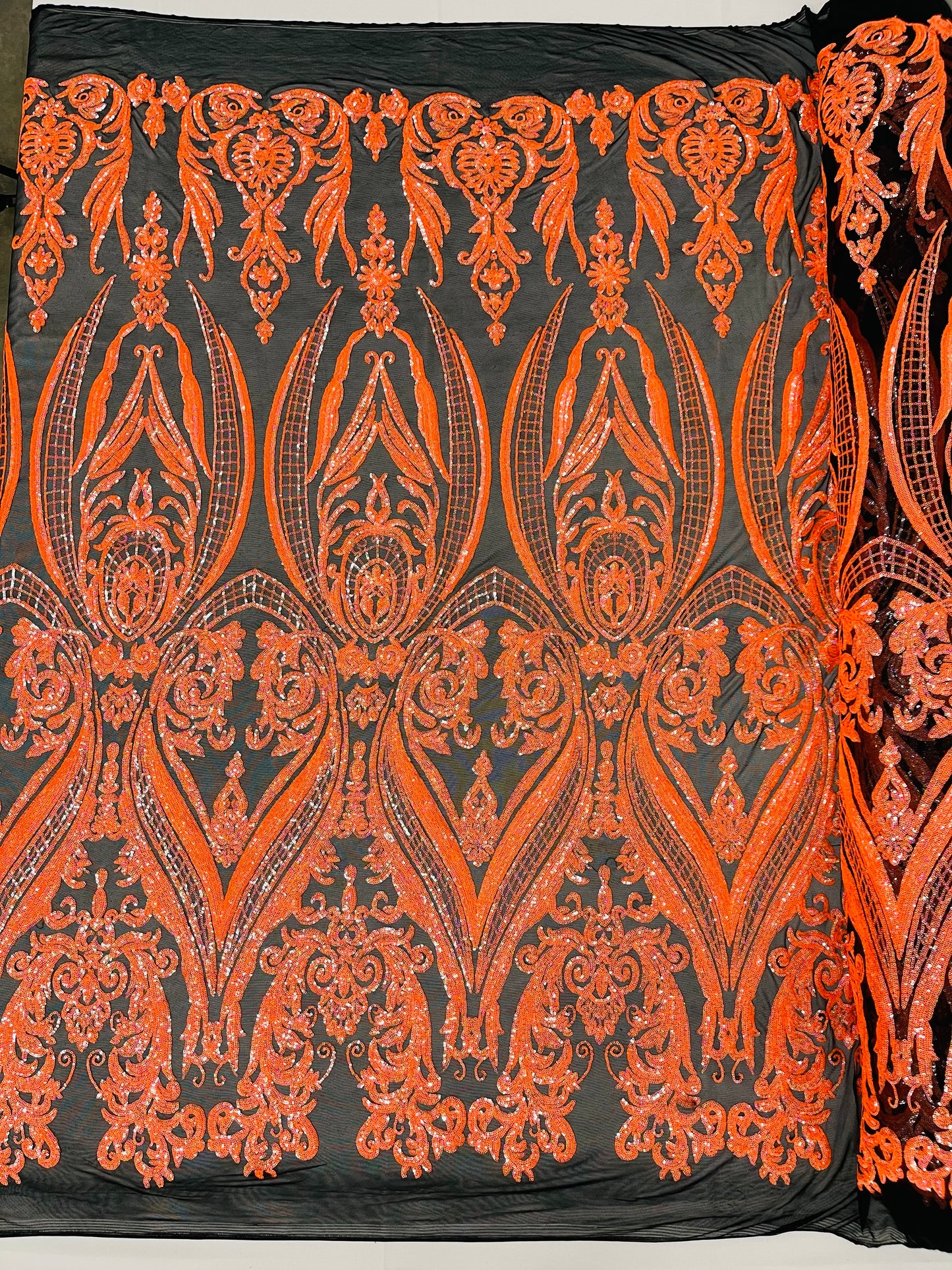 Big Sequin Damask Fabric 54” Wide| New Creations Fabric & Foam Inc.