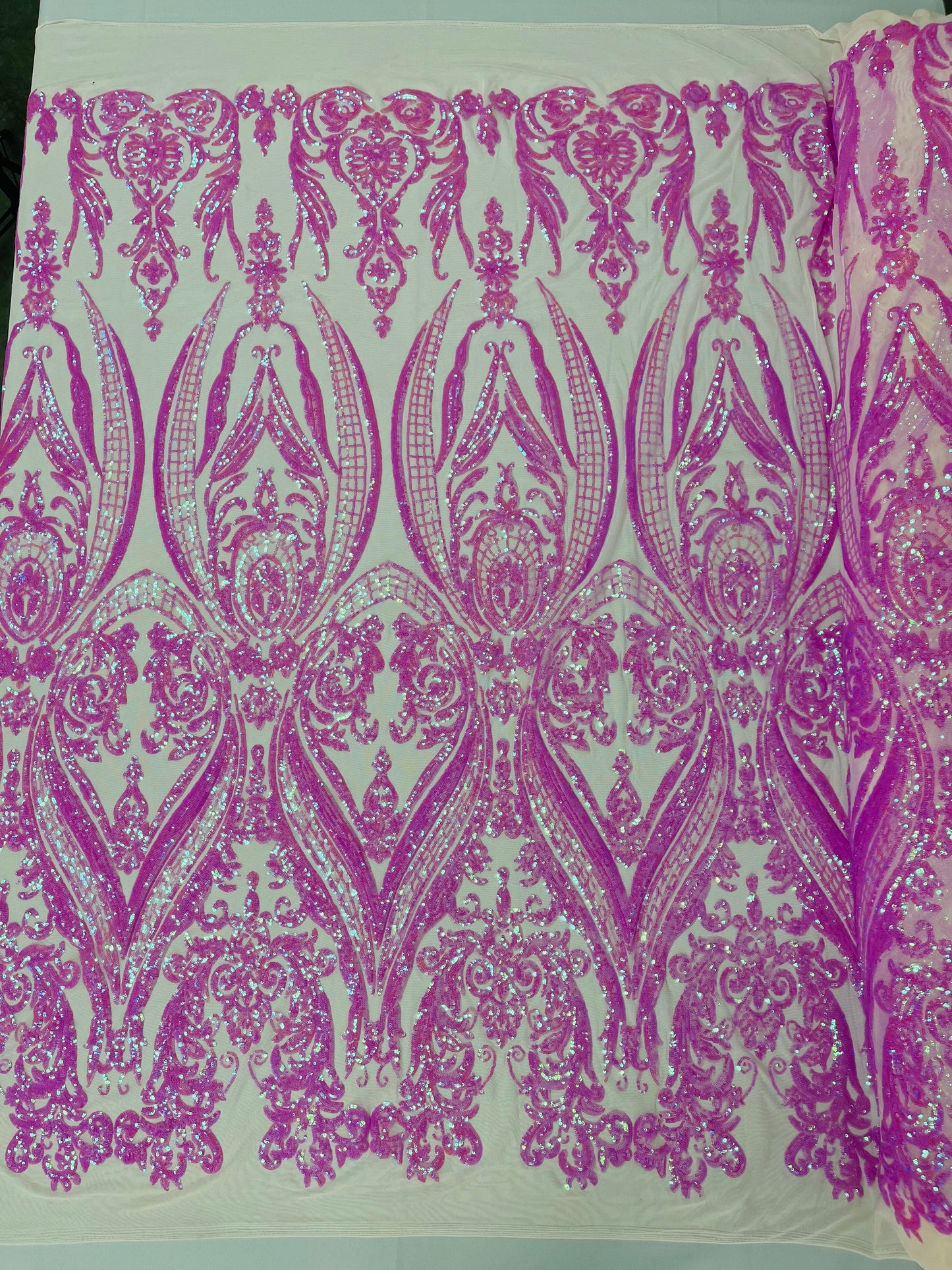 Big Sequin Damask Fabric 54” Wide| New Creations Fabric & Foam Inc.