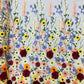 Multi color Sun flower 3d design embroider in a mesh lace-sold by the yard.
