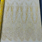 Wing Feather Damask Beaded Lace 54" Wide | New Creations Fabric & Foam Inc.