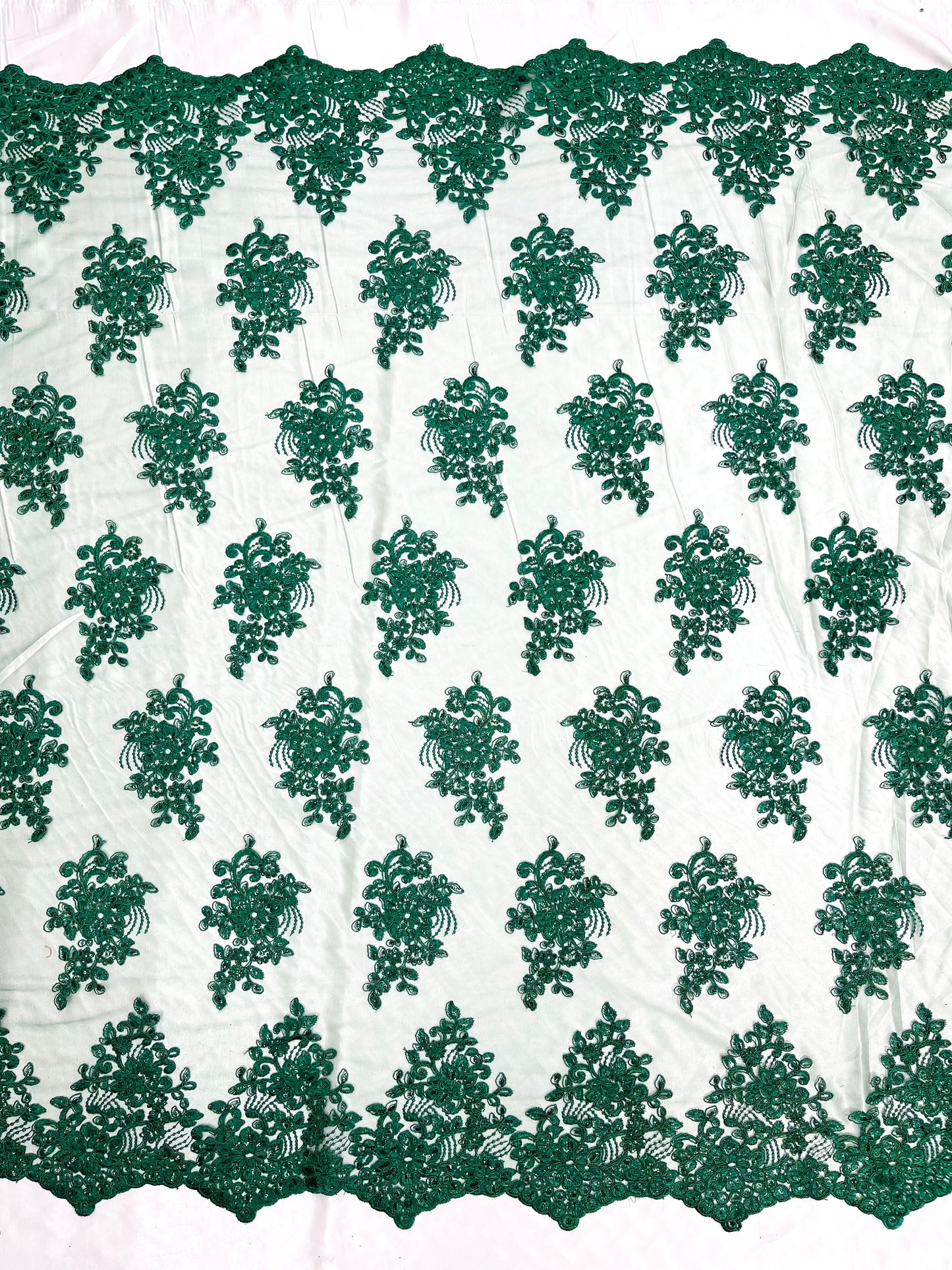 Camila Embroider Floral Damask Lace 54" Wide| New Creations Fabric & Foam Inc.