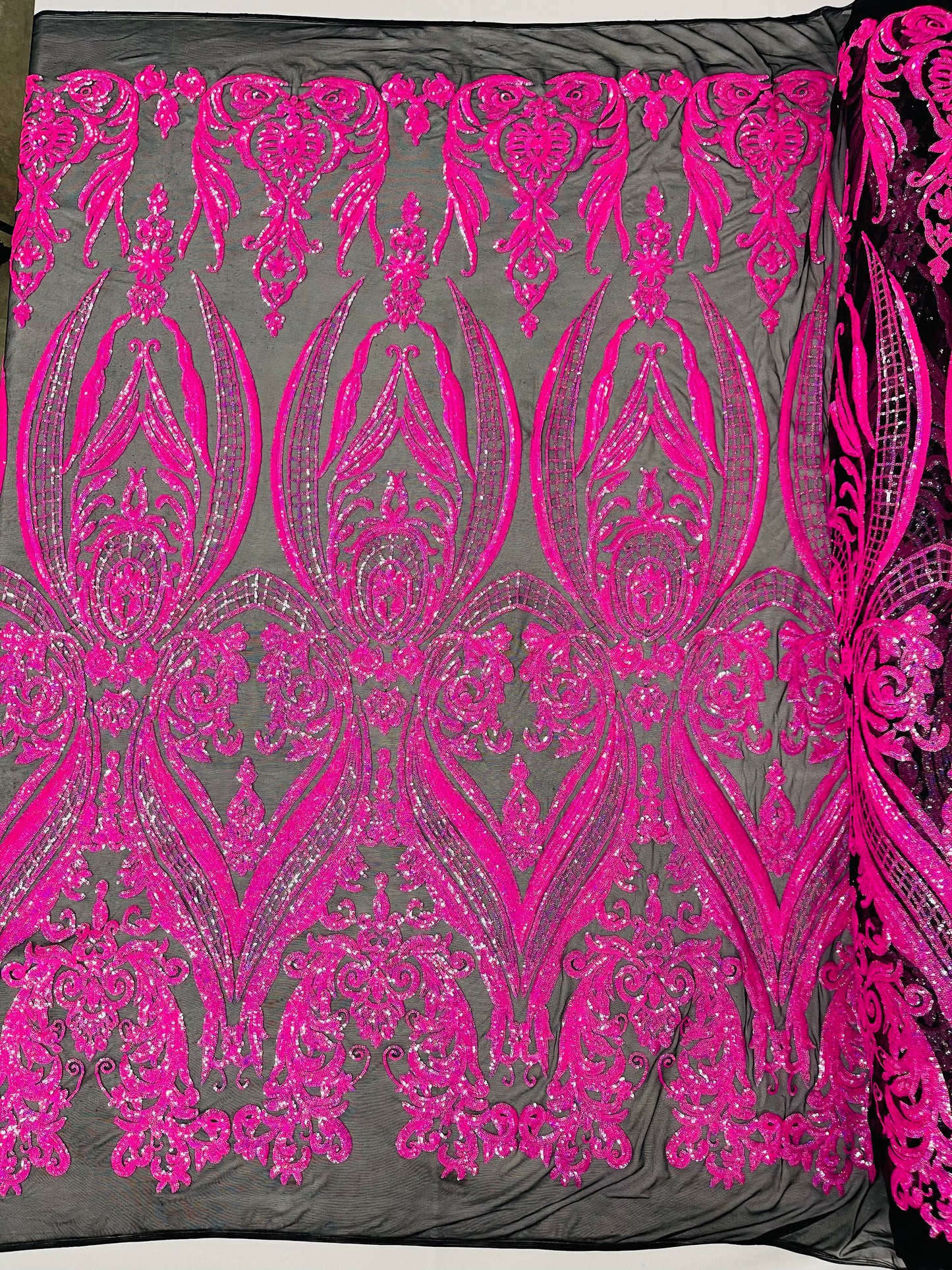 Big Sequin Damask Fabric 54” Wide| New Creations Fabric & Foam Inc.