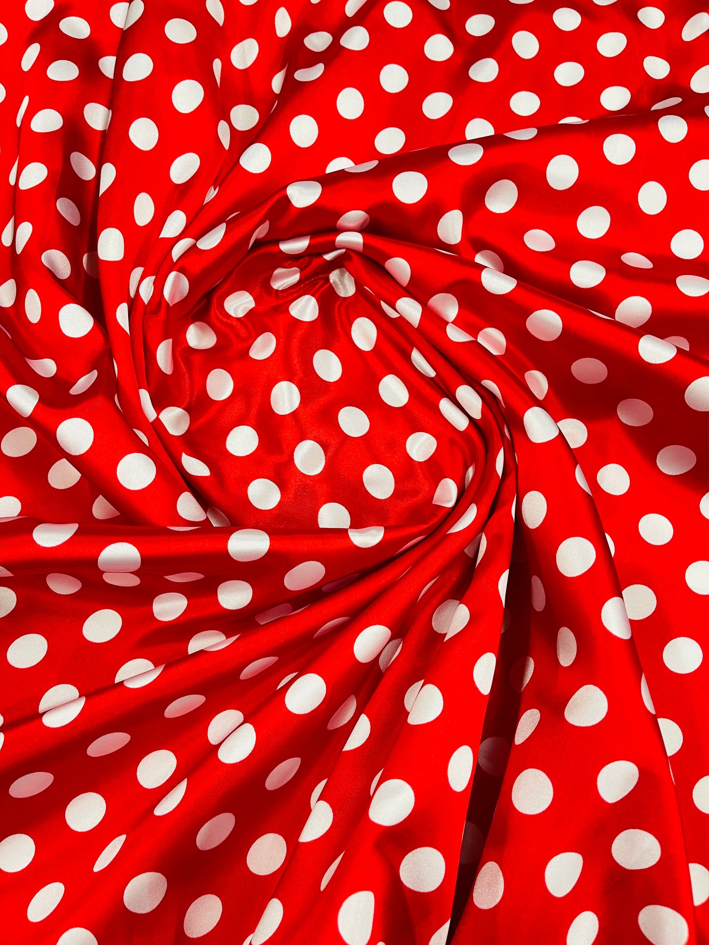 Polka Dot Satin 58" Wide| New Creations Fabric & Foam Inc.