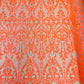 Heart Sequin Damask Fabric 54” Wide| New Creations Fabric & Foam Inc.