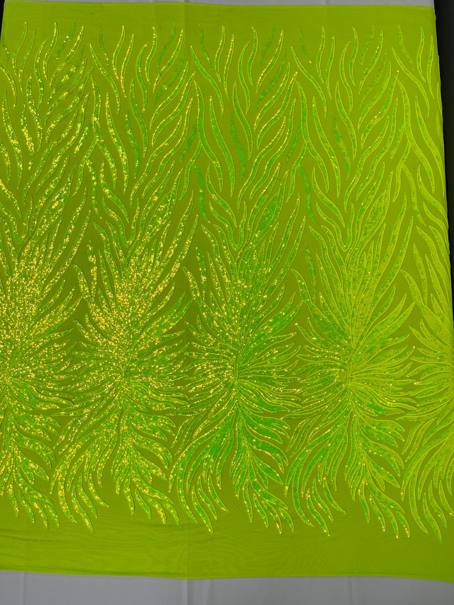 Phoenix Sequin Feather Fabric 54” Wide| New Creations Fabric & Foam Inc.