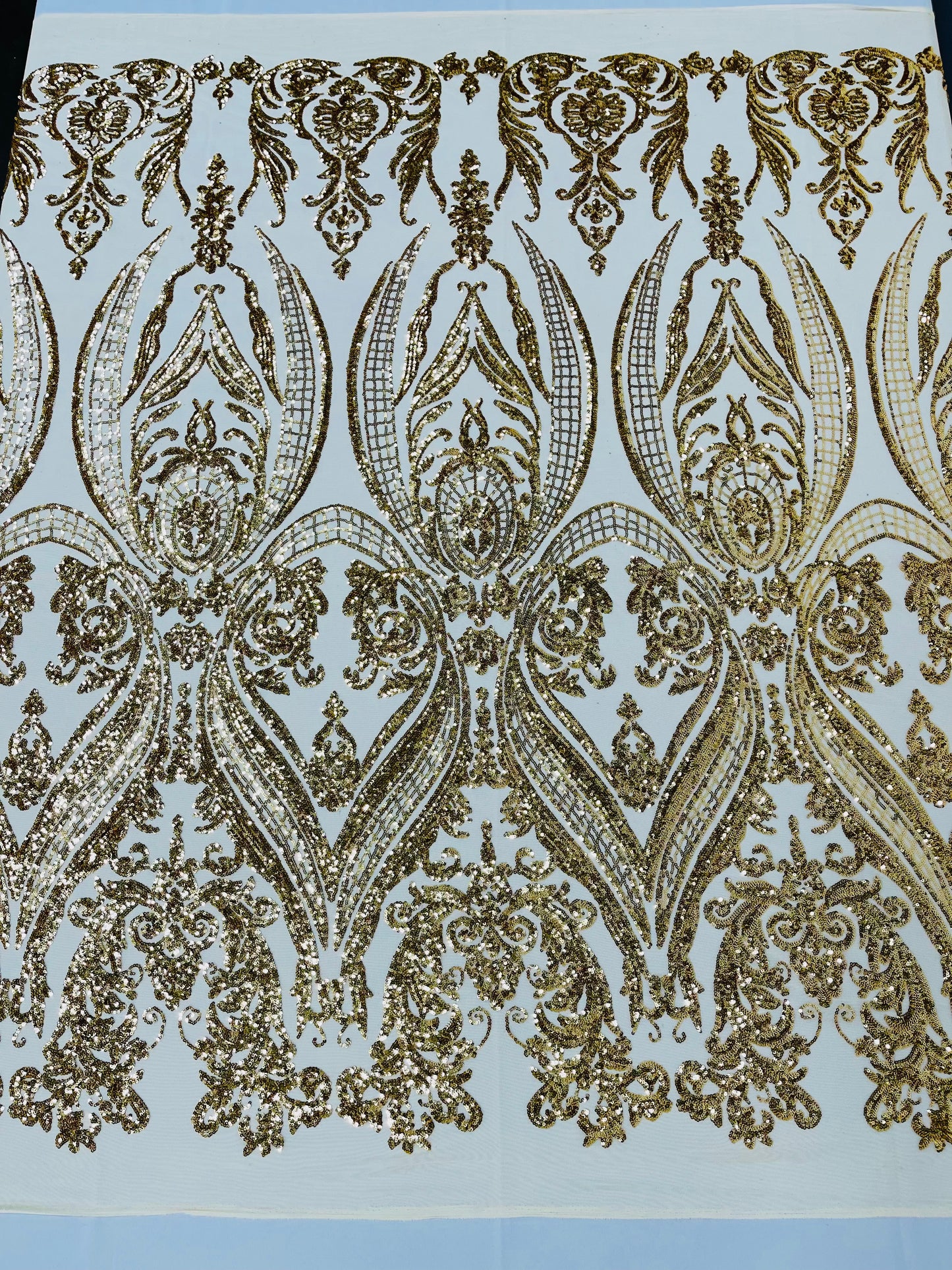 Big Sequin Damask Fabric 54” Wide| New Creations Fabric & Foam Inc.