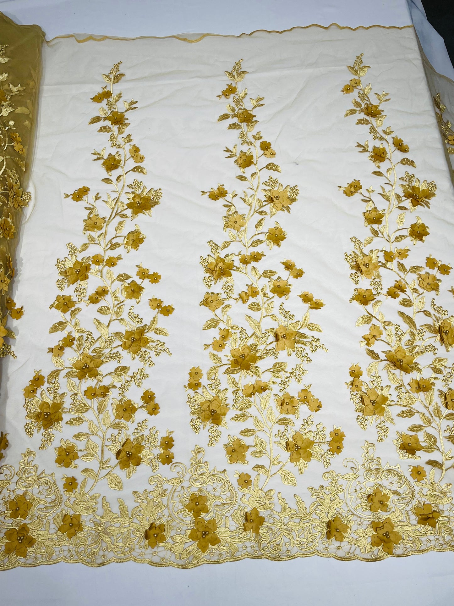 Princess 3D Floral Lace 50" Wide| New Creation Fabric & Foam Inc.