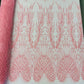 Wing Feather Damask Beaded Lace 54" Wide | New Creations Fabric & Foam Inc.