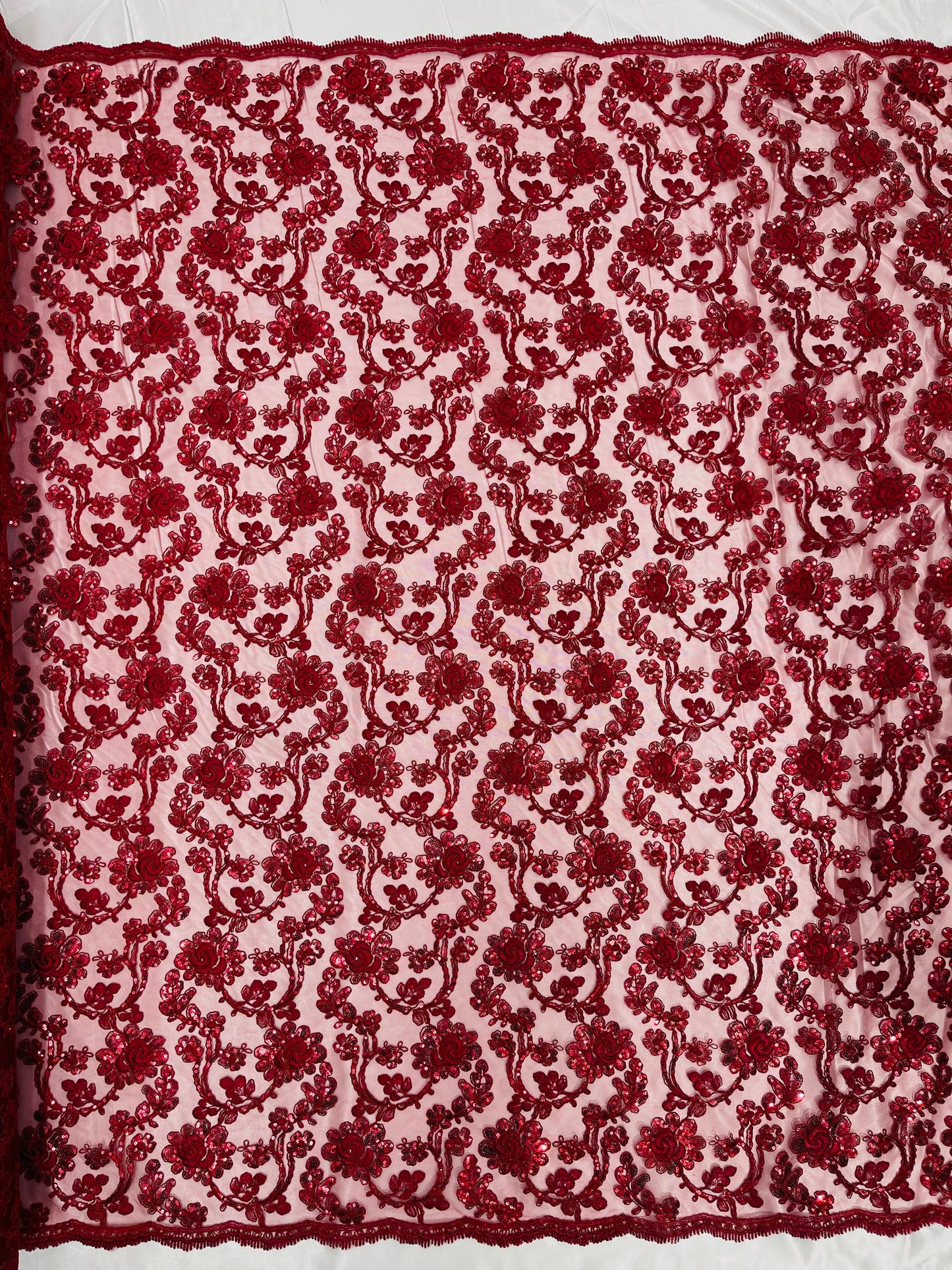 Pamela Floral Lace 54" Wide| New Creations Fabric & Foam Inc.