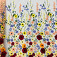 Multi color Sun flower 3d design embroider in a mesh lace-sold by the yard.