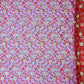 Daisy multi color gold metallic floral design embroider on a red mesh lace-dresses-sold by the yard.