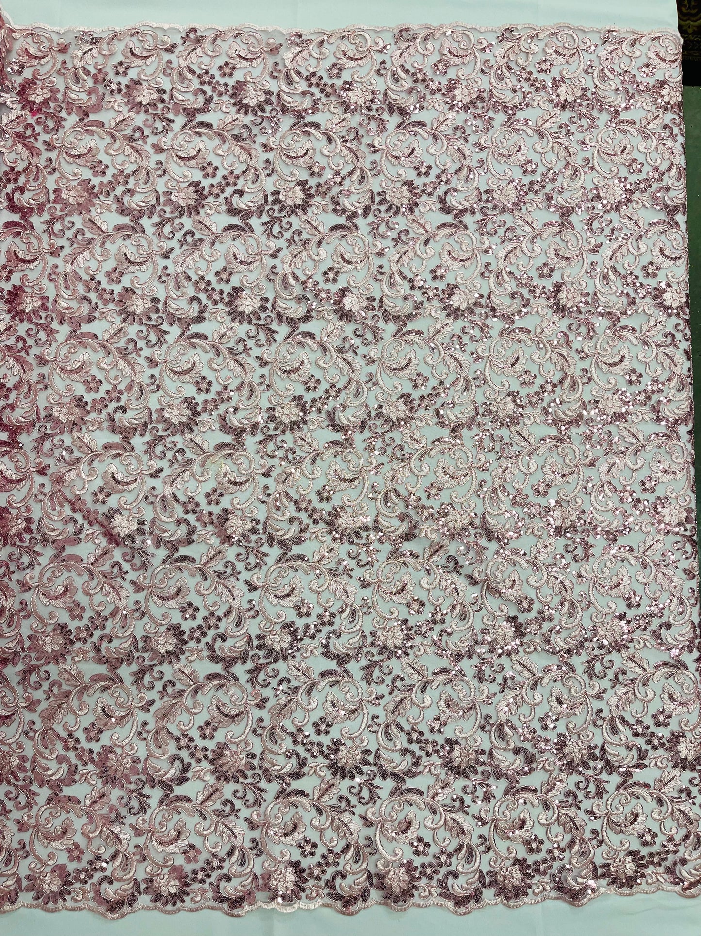 Angela Metallic corded lace 54" Wide| New Creations Fabric & Foam Inc.