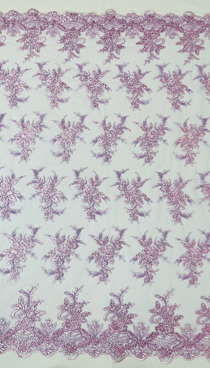 Valentina Embroider Floral Lace 54" Wide| New Creations Fabric & Foam Inc.