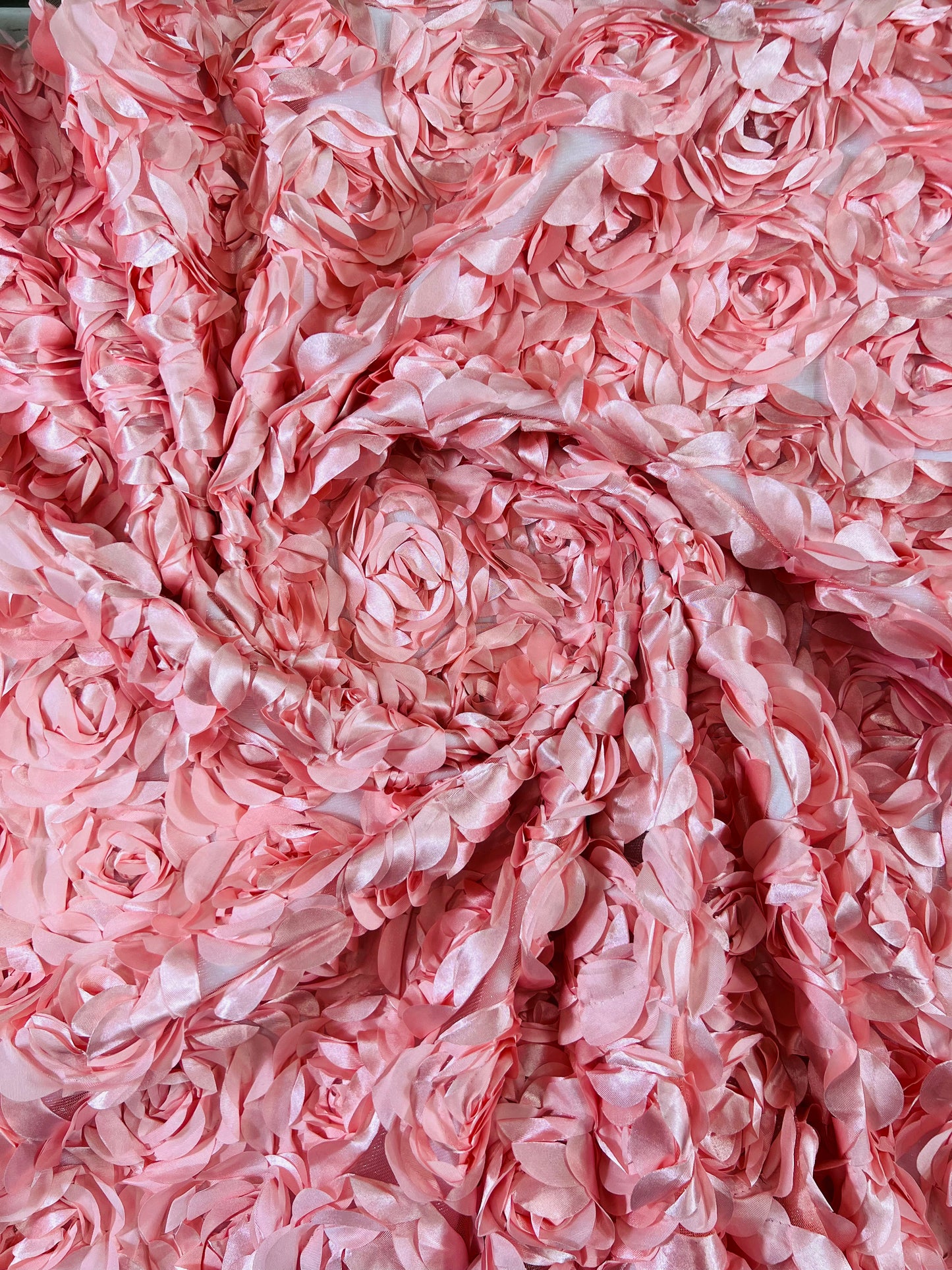 3D Roses On A Mesh 54" Wide| New Creations Fabric & Foam Inc.