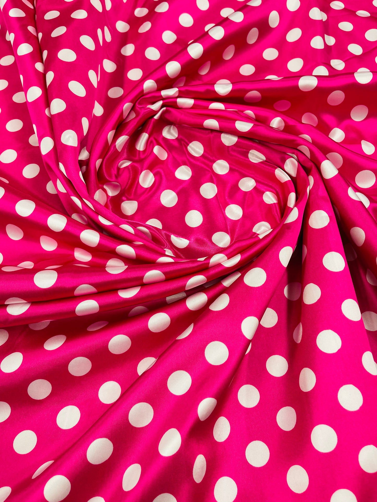 Polka Dot Satin 58" Wide| New Creations Fabric & Foam Inc.