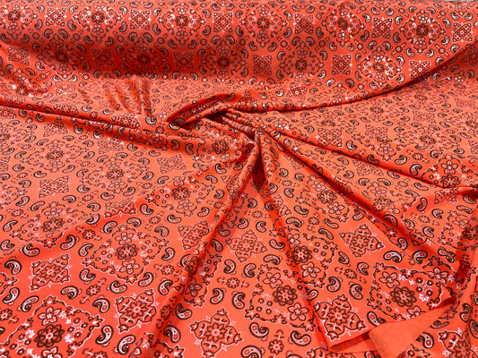 Bandanna Print Nylon Spandex 58" Wide | New Creation Fabric & Foam Inc.
