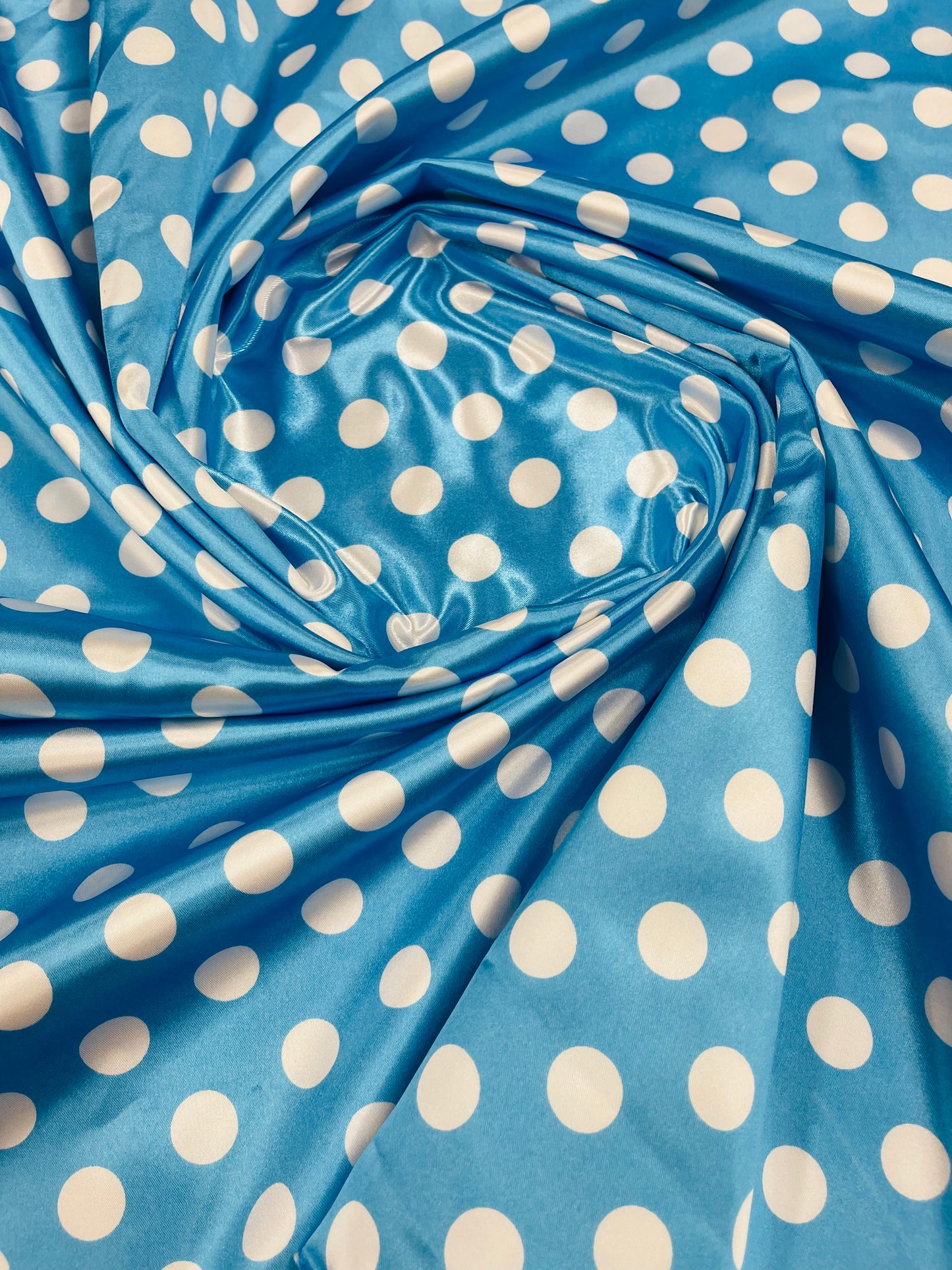 Polka Dot Satin 58" Wide| New Creations Fabric & Foam Inc.
